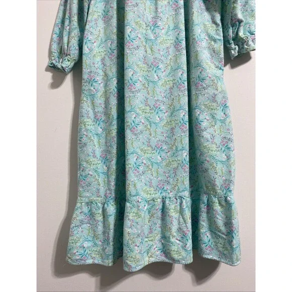La Cera Nightgown Women's S Flannel Pockets Floral Grandma Cottagecore Peasant - Picture 10 of 16